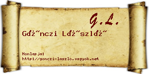 Gönczi László névjegykártya